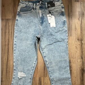 Express Medium Blue High Rise Skinny Jeans